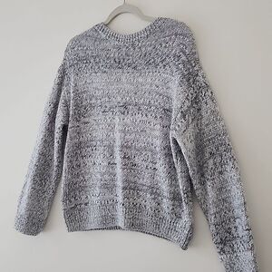 Pink Victoria's Secret Gray Heathered Knit V Back Sweater L (gl10)